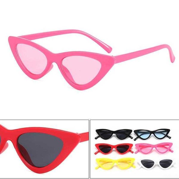 

small frame kids sunglasses cats eye plastic glasses 9014 trendy child sunshades, Blue