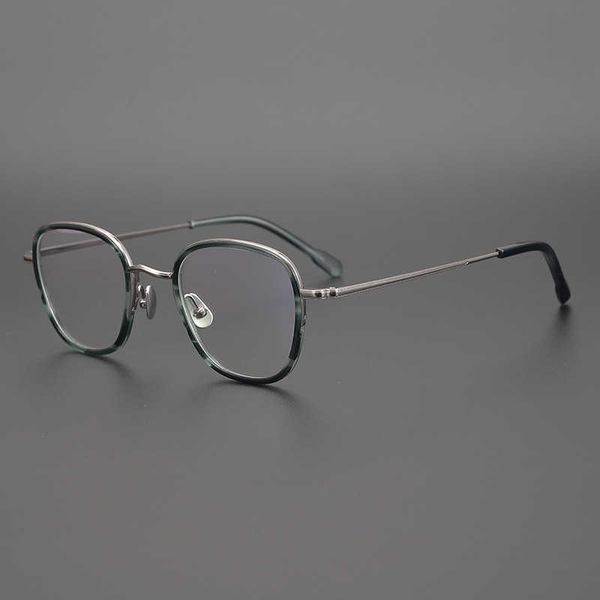 

sunglasses 2023 new japanese square frame color ultra light plate can be equipped with myopia manual fashionable men's and women's, White;black