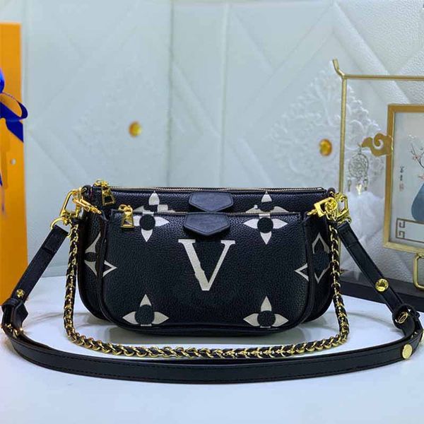 

luxury designer bag presbyopia 3 in 1 lady's messenger bag leather coin purse metal chain fashion one shoulder crossbody bag alphabet l