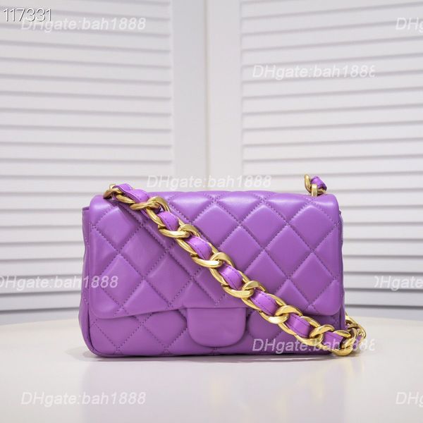 

luxury women's bag classic designer bag 22s large gold chain underarm bag rhombus plaid flap flap flap bag fashion leather handbag mini