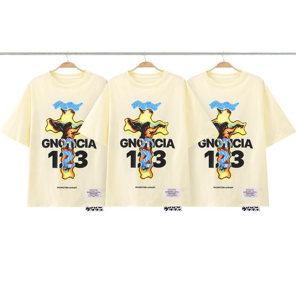 

men's plus tees cotton shirt printed t-shirt spring summer casual light yellow, Black;brown