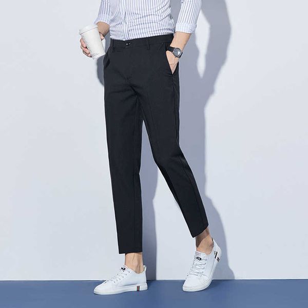 

men's pants 2023 fashion casual mens cotton anklelength pants 2020 new autumn winter warm mens pants z0306, Black