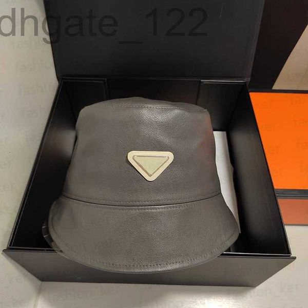 

designer designer bucket hat stylish leather stingy brim hats elegant caps for men woman 5 colors q8sw, Blue;gray