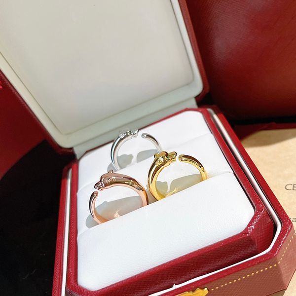 

panthere ring for woman designer for man diamond emerald gold plated 18k t0p quality highest counter quality classic style gift for girlfrie, Silver