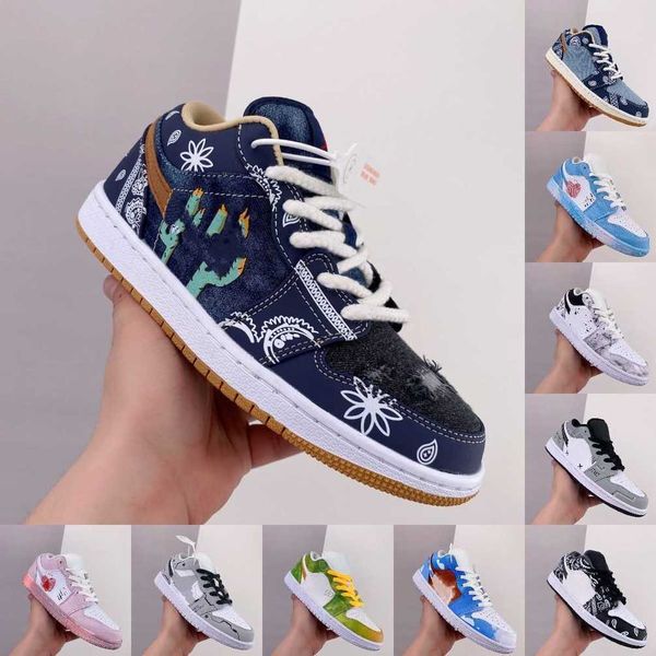 

1 1s og low basketball shoes jumpman 1 patent bred washed denim se true blue basketball trainers sneakers jordon unc cactus mandala leather