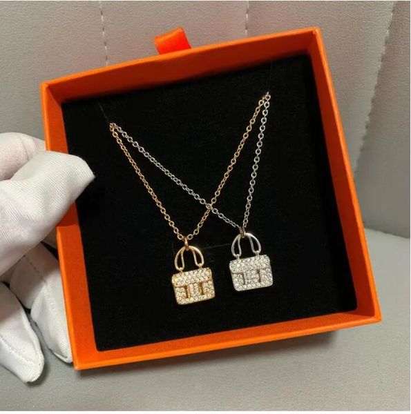 

classic men's and women's h necklace fashion designer titanium steel necklace valentine's day gift luxury jewelry, Silver
