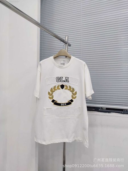 

correct version b burbry luxury designer of 23ss bu letter decal t-shirt high street casual couples with same ins, White;black