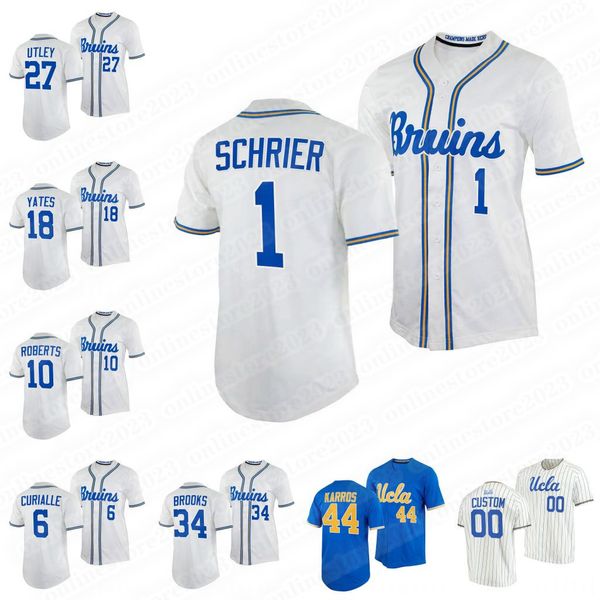 

kyle karro ucla bruins 2022 college baseball jersey chase utley michael curialle dave roberts carson yates cody schrier jake brooks trevor b, Blue;black
