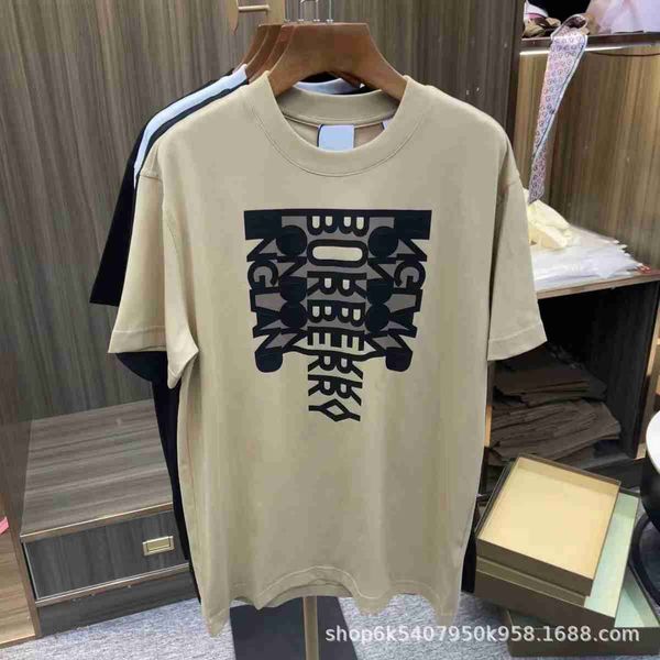 

casual b burbry luxury designer correct version classic version letter-printed t-shirt unisex, Black;white