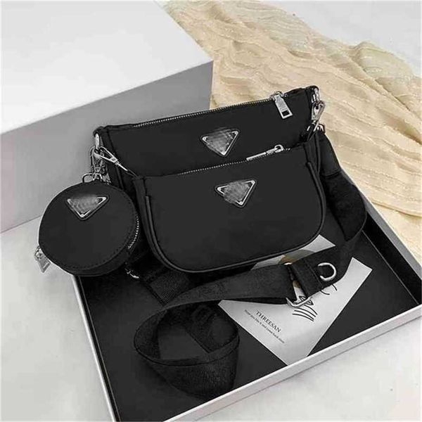 

handbag 2023 fashion women's bag leather quality handbag piece chain armpit three in shoulder diagonal bag