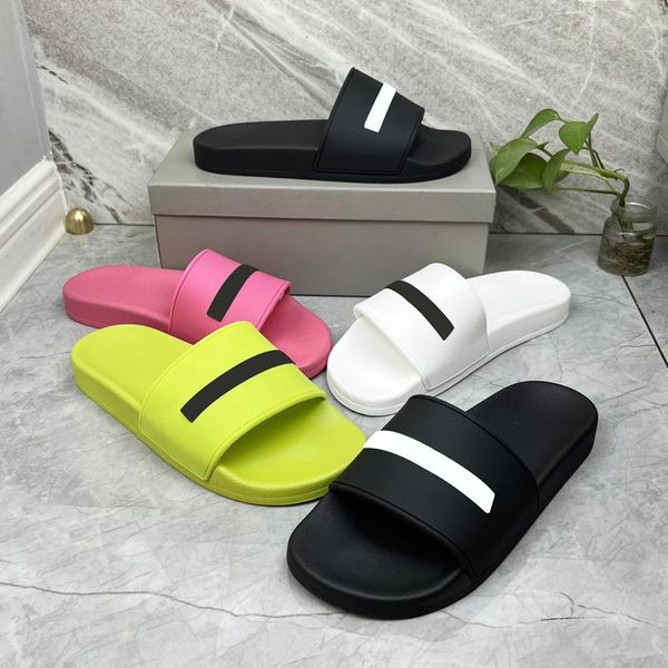 

2023 new fashion classic fashion slide sandals slippers for men women with original dust bag designer beach flip flops slipper 35-46, Black