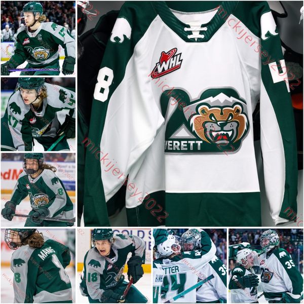 

hockey custom stitched everett silvertips jersey jackson berezowski donavan bodnar beau courtney ty gibson kyan grouette kaden hammell mens, Black