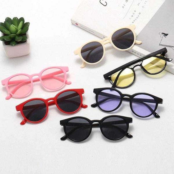 

childrens fashion plastic round frame sunglasses 9021 ocean lens running rivers, Blue