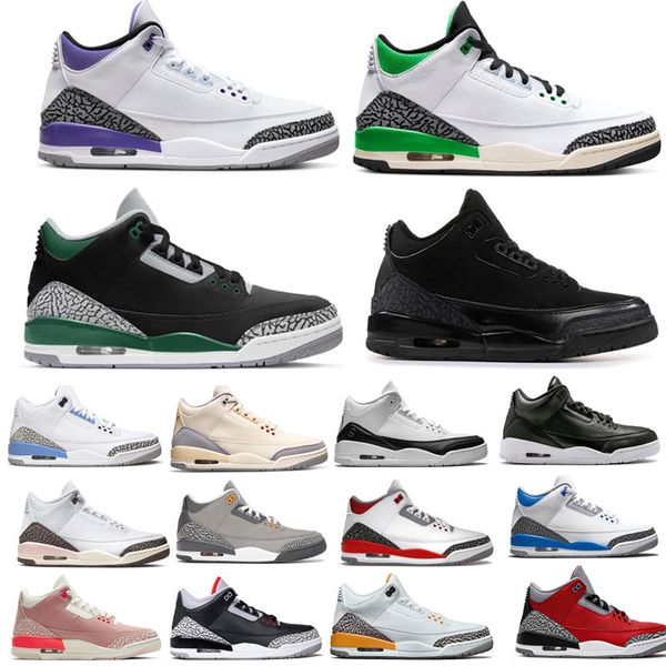 

2022 new jumpman racer blue 3 3s high basketball shoes mens cool grey a ma maniere unc knicks laser orange denim red black cement pure white