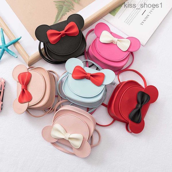 

2019 girl coin purse handbag children wallet small coin box bag cute mouse bow kid money bag baby shoulder purse
