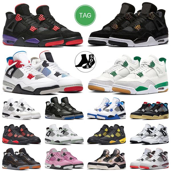 

2023 new pine green 4s basketball shoes jumpman 4 what the royalty raptors retro red thunder union off noir silt red pink men women