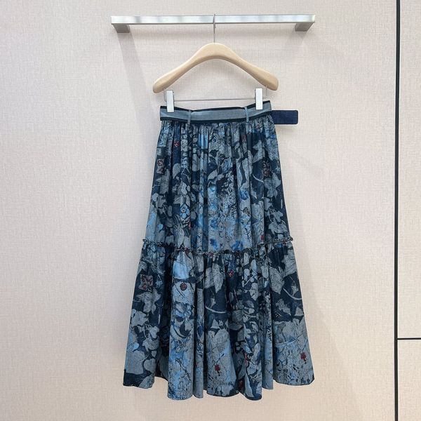 

a line skirt fashion band 2023 summer new product magic garden half skirt, Black