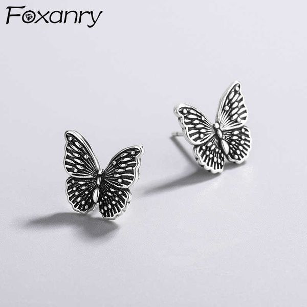 

charm anry prevent allergy silver color d earrings for women trendy elegant vintage creative butterfly thai silver jewelry l230315, Golden