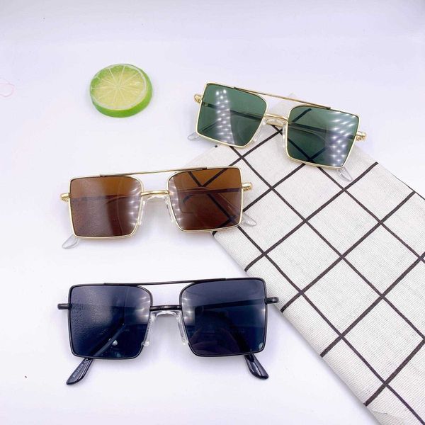 

fashionable metal childrens sunglasses trendy square box street scool, Blue