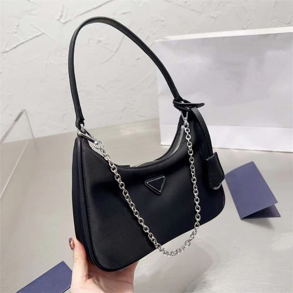 

designer nylon woman handbag bag shoulder tote bag luxury hobo handbags small purse totes chain diamond triangle 5a