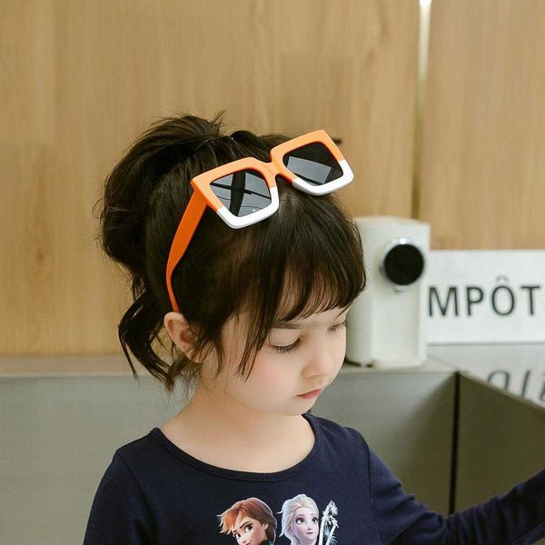 

spring kids sunglasses square two colors fashion glasses personality baby, Blue