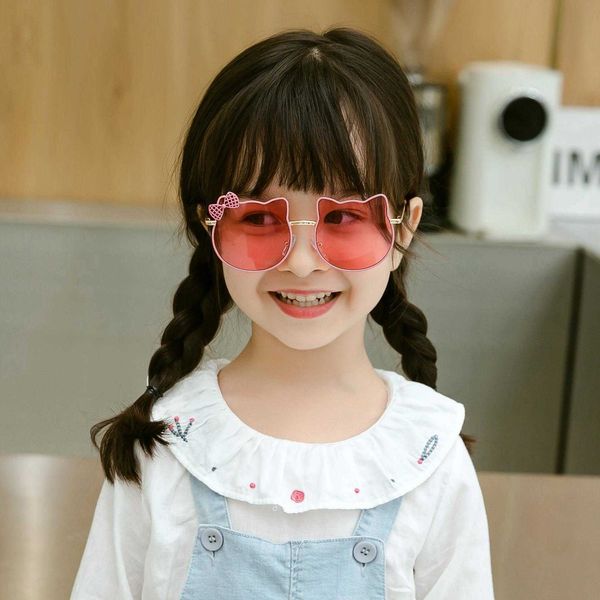 

spring trendy child glasses cute sunglass kt bow girl sunglasses bear baby, Blue