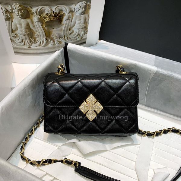 

2023 diamond mouth cover bag single shoulder bag crossbody bag chain bag metal chain metal perfect match 5a quality