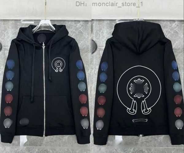 

men's hoodies & fashion luxury jackets designer zipper heart horseshoe cross print brand ch women chromes coat casual pullover loose sw, Black