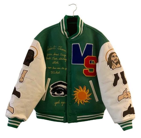 

men's designer jackets fashion brand men jacket  vintage loose long sleeve green baseball man's hip hop autumn variability nofl, Black;brown