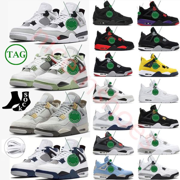 

midnight black canvas craft jumpman 4 men basketball shoes womens mens trainers university blue seafoam red thunder jack sports sneakers