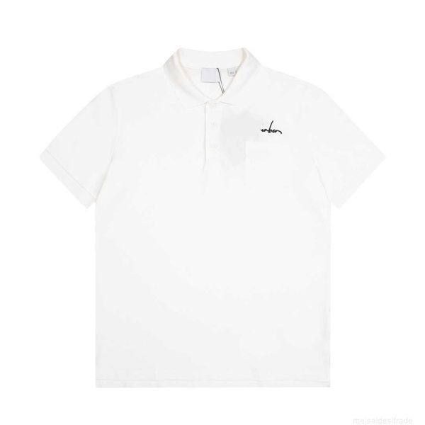 

correct of b burbry luxury designer correct version 2023ss bu's new embroidered polo t-shirt high street trend versatile ins 1seasonal, White;black