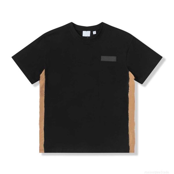 

correct version b burbry luxury designer of 23ss bu 's new classic plaid short-sleeved t-shirt high-street versatile lovers same ins tr, White;black
