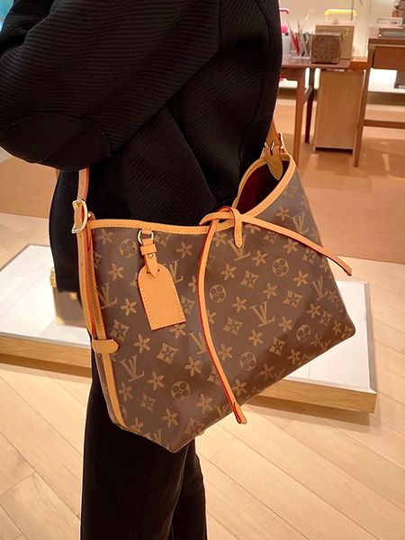 

designer handbag women brown flower tote lady shopping shoulder crossbody bag purse fashion genuine leather large capacity classic letter cl