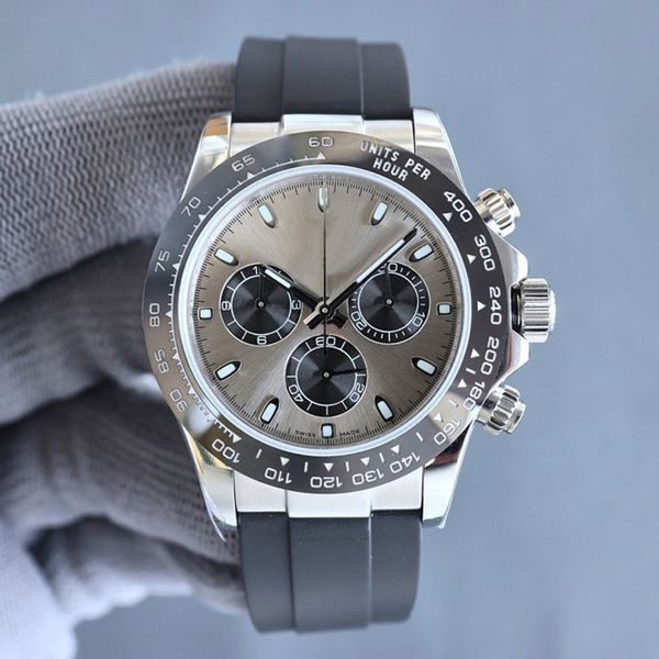 

chronograph mens watches 40mm automatic mechanical movement watches business wristwatch montre de luxe watches for men multicolor, Slivery;brown
