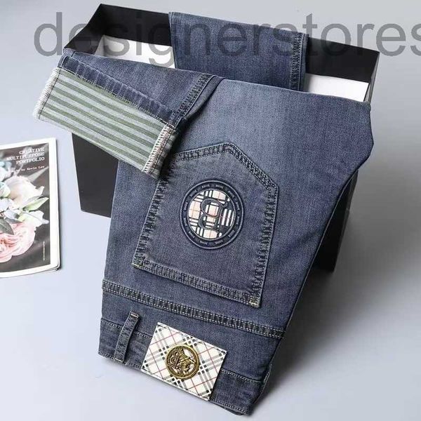 

men's jeans designer men's loose straight tube summer middle-aged casual pants fashion i4ub, Blue