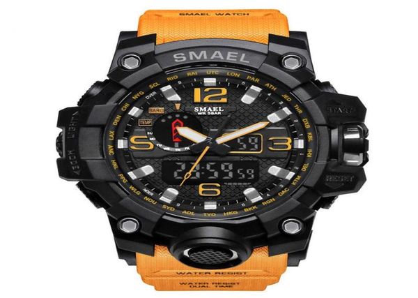 

wristwatches casual men multifunction watches dual display dial outdoor waterproof sports watch brand vintage reloj deportivo9472337, Slivery;brown