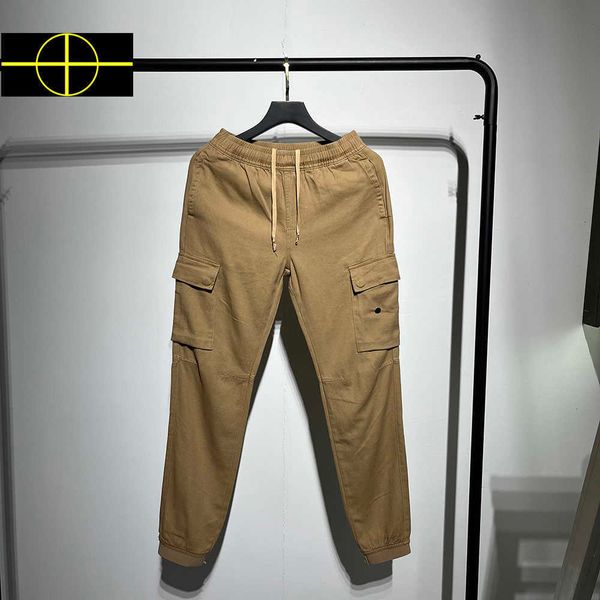 

men's pants 2023 new multipocket pants men women cotton cargo pants men patch badge embroidery trousers z0306, Black