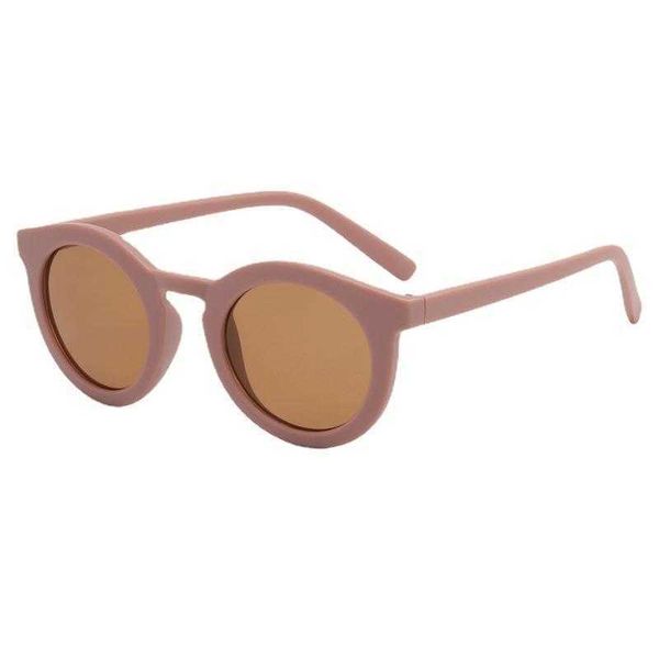

vintage round frame kids sunglasses trend boys and girls uv proof frosted, Blue