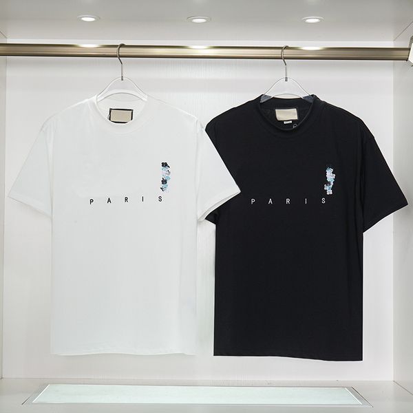 

embroidered letter men simple cotton short sleeve tees designer summer casual oversize t shirts, White;black