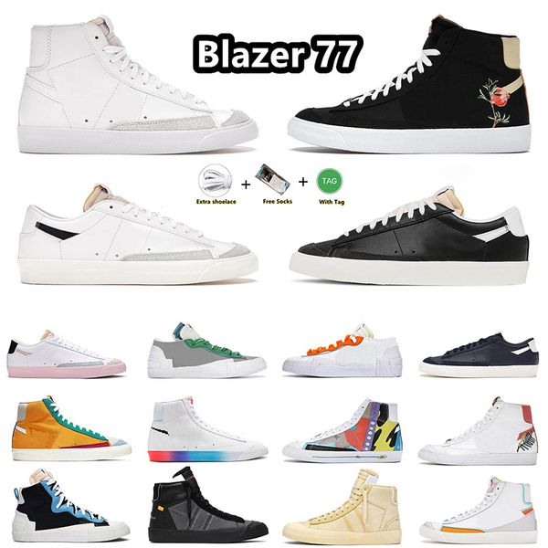 

blazer mid 77 vintage low shoe mens womens casual shoes black white multi color pink foam pacific blue kumquat mosaic mens trainers platform
