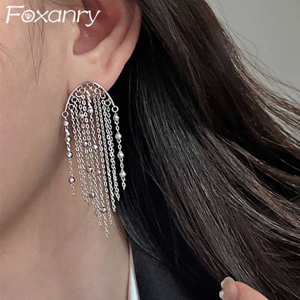 

charm anry prevent allergy chain tassel d earrings for women couples trendy elegant geometric handmade wedding bride jewelry l230315, Golden