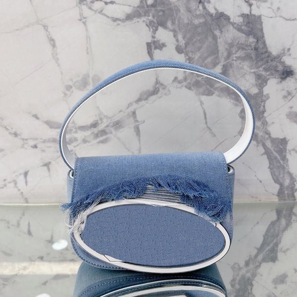 

shoulder bag designer bags women denim handbags purse half round leather underarm flap denim crossbody bags fashion handbag