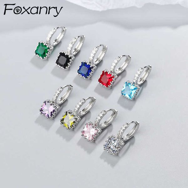 

charm anry prevent allergy silver color hoop earrings trendy elegant sweet sparkling colored zircon bride jewelry wholesale l230315, Golden