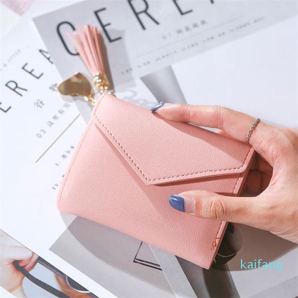 

-whole leather wallet for women multicolor designer short wallet card holder women purse classic zipper pocket victori264o, Red;black