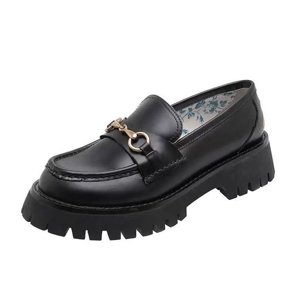 

casual shoes designer women platform sneakers loafers thick soles lady girl luxury leather eur34-40, Black