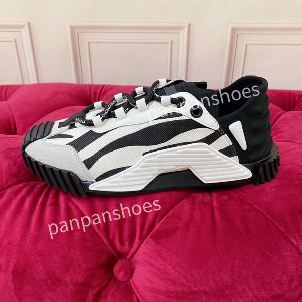 

new women casual shoes mens women sneakers man woman leather stripes sports trainers fashion luxurys designers flats bottoms loafers shoes, Black