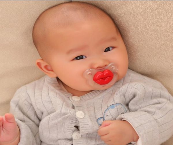 

interest creative silicone pacifier funny nipple teat red lips pig snout infant soother safe quality baby funny pacifier5914467