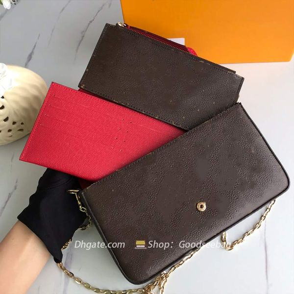 

m61276 chain bag wallet purse genuine leather handbag clutch cross body shoulder bags underarm hobo genuine leather envelope women lady bag