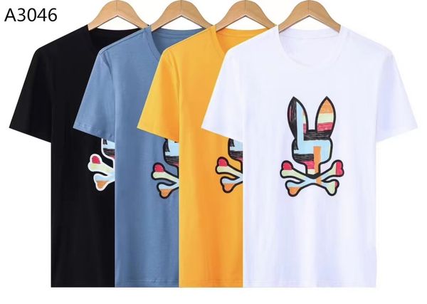 

graphic t shirts for men psycho skull bunny patter animal print colorf skl rabbit shirt summer womens tee luxury designer european and ameri, White;black