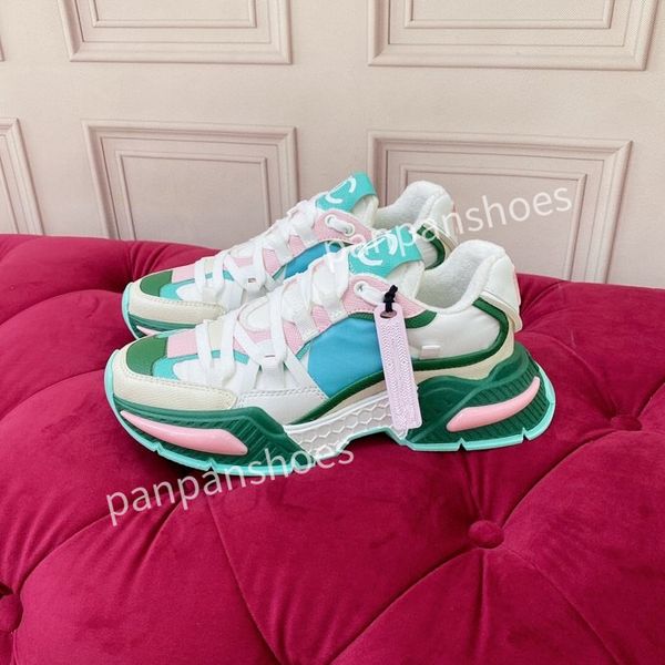 

2023 men sneakers rubber platform trainers genuine leather sneaker multicolor lace-up skate shoes fashion running shoes, Black